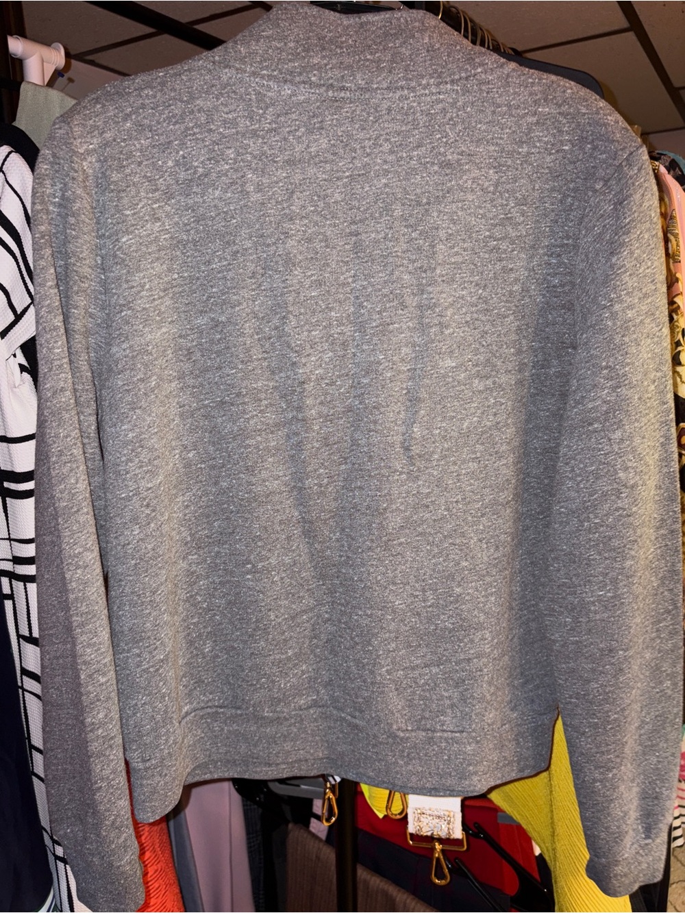 PINK Victoria's Secret Gray Half-Zip Crew Sweatshirt - Picture 3 of 3
